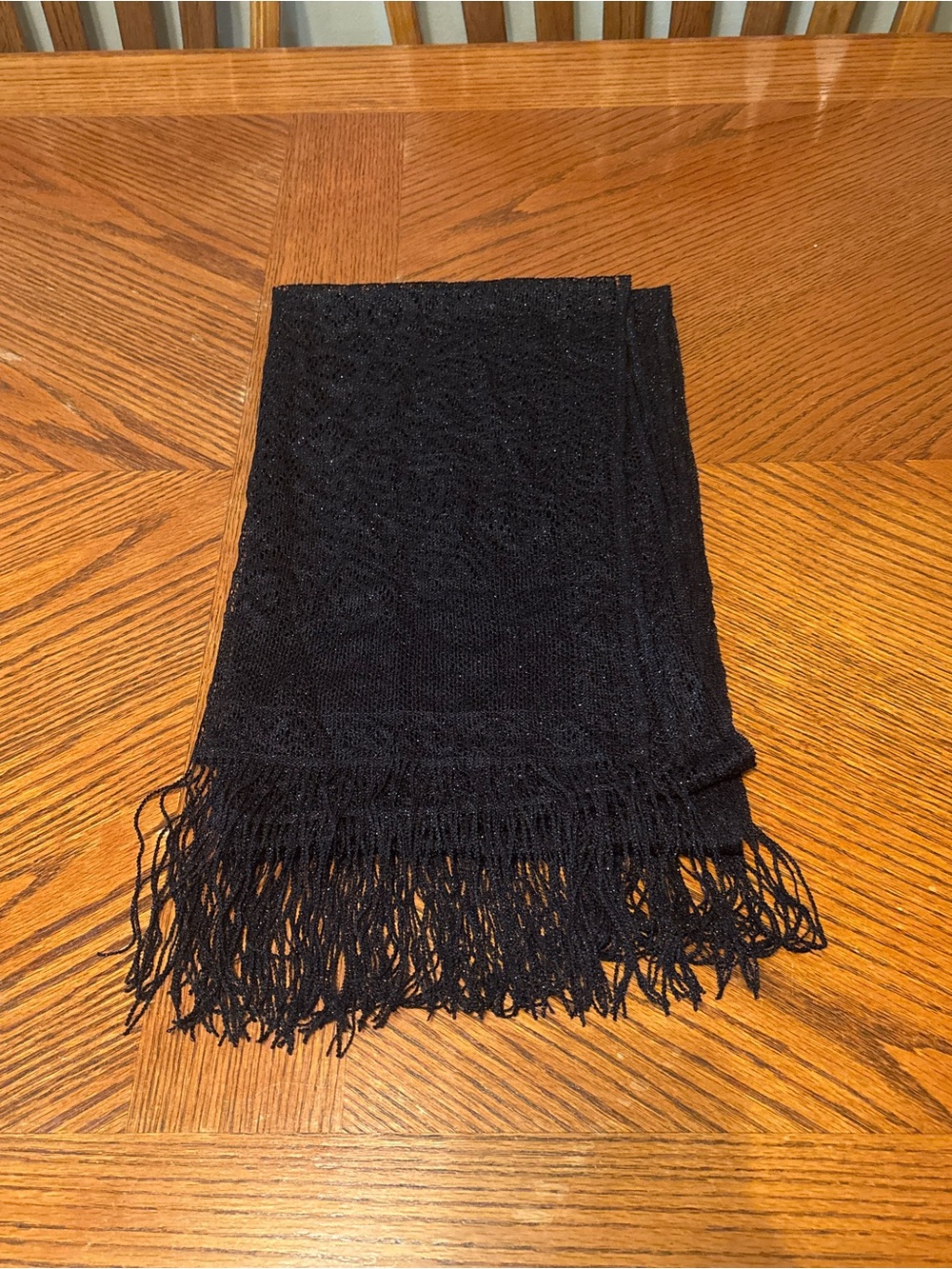 Black Fringed Women's Scarf